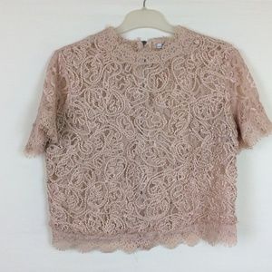 Zara Women's See Through Lace Top